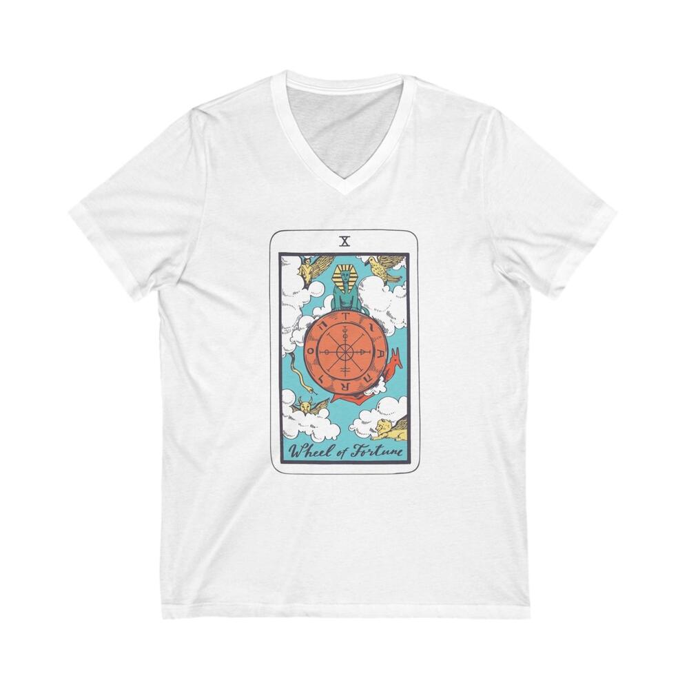 10 Wheel of Fortune |Major Arcana|Jersey Short Sleeve V-Neck Tee S/M/L/XL/XXL